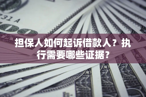 武汉担保人如何起诉借款人？执行需要哪些证据？