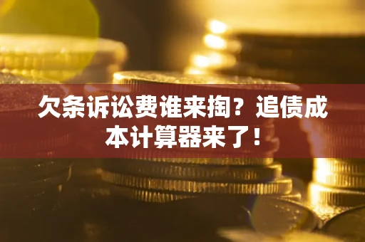 武汉欠条诉讼费谁来掏？追债成本计算器来了！