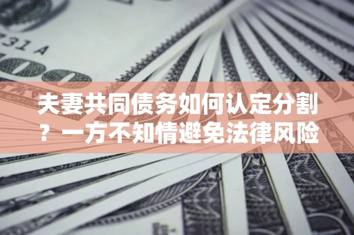 武汉夫妻共同债务如何认定分割？一方不知情避免法律风险必看！